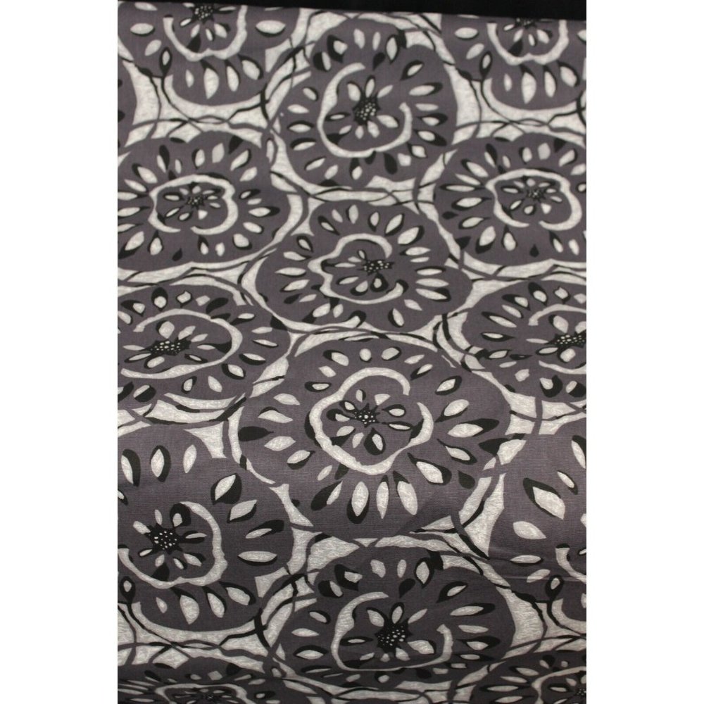 Platinum Collection RICHLOOM Gray Black Large Flower Print Fabric  Canvas Textil